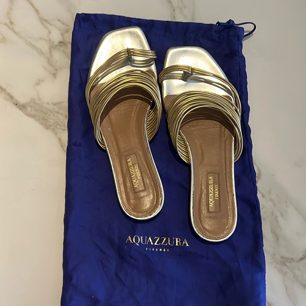 Aquazzura Sunny Flat Slide Sandals